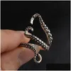 Band Rings Octopus Claw Band Rings Stainless Steel Ring Adjustable Animal Fashion Jewelry Drop Delivery Jewelry Ring Dhjrz