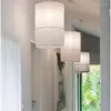 Подвесные светильники Ay Illuminate Lamp Nordic White Design Лен Хлопок DIY Ткань Абажур Светодиодное освещение острова Крытый El Loft Lights