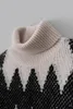 Kvinnors tröjor 2023 Autumn and Winter Cashmere Turtleneck Sweater Sequin Rhombus mångsidig topp för kvinnor