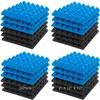 12pcs Blue 12pcs أسود ملون مختلط الهرم الهرم الاستوديو Foam 30x30x5cm الألواح الصوتي