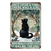 Wallpaper Dekorasi Dinding Poster Logam Kucing Yoga Tanda Logam Kucing Hitam Antik per Rumah Dapur Kafe Bar Ingat per Menghapus Tanda Hadiah per P J230224
