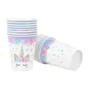 Nuovo 48 Pz/set Unicorno Stoviglie Usa E Getta Piatto di Carta Tovagliolo Tazza Unicorno Ragazza Decorazioni Festa di Compleanno Regali Per Bambini Baby Shower