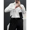 Koszule męskie xs-6xl Spring Asymetryczne kontrastujące kolory Patchwork Ładunkowy Topy Koszula Duże rozmiar bluzki męski kostium męski