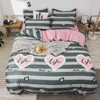 Ensembles de literie noir blanc géométrique Plaid imprimé enfant ensemble de couverture de lit couette adulte enfant drap taie d'oreiller couette