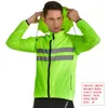 Cykeljackor Wosawe Mäns cykeljacka Huven Reflekterande Vest Wind Coat Windproof Bike Windbreaker Riding Bicycle Cycle Clothing 231124