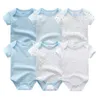 Set di abbigliamento 2023 I più nuovi 6 pezzi / lotto Ragazza Vestire Vestiti per ragazzi Pagliaccetti per neonati in cotone neonato