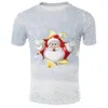 T-shirts pour hommes joyeux noël drôle vêtements pour hommes Anime Galaxy chemise impression 3d femmes T-Shirts rue Couple fête t-shirts hauts