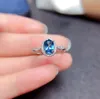 Natürlicher Londoner Blautopas-Ring für den täglichen Gebrauch, Sterlingsilber-Topas-Schmuck