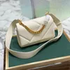 Cadena de alta calidad Mini Crossbody Bolse para mujeres Bolsa de aleta de cuero nappa Cierre magnético de cabeza de serpiente en bolso de hombro de diseñador de latón chapado en oro con paquete completo