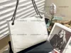 Classic Vintage 7A Borsa da donna di lusso Yls Niki Tote Shopping di grande capacità Borsa a tracolla trapuntata nera con motivo Chevron con catena in argento Borsa a mano