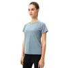 Kvinnor T-shirt Löst montering Casual Sports Short Sleeved Ice Breattable Running Training Moisture Absorption Snabbtorkning Fitness Top