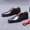 Zapatos de negocios formales de estilo vintage Oxfords para hombre Zapatos de vestir de boda para hombre de moda de estilo británico Pisos para hombre