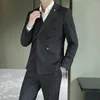 Costumes pour hommes (Blazer et pantalon), costume à la mode, Slim, Double boutonnage, Style italien, robe de chaise, mariage formel, ensemble 2 pièces