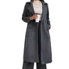 Mulher feminina Mulher Long Casat Moda quente Jaqueta de inverno elegante elegante e de peito duplo solto senhoras sobretudo M072