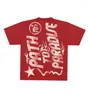 Hellstar Shirt Heren Hip Hop Grafische Print Katoen Oversized T-shirt Harajuku Casual Gothic Korte Mouwen DLG8