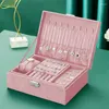Sacchetti per gioielli WEJEBOX Scatola di flanella rosa Boite A Bijou Organizzatore Collana Orecchino Anello Scatole di stoccaggio per le donne Regali