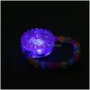 Party Favor Led Bracelet Light Up Bangle Flashing Acrylic Bead Glowing Wristband Kids Gift Toys Decoration Bar Concert Bracelets Za2 Dhfbo