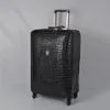 Valises Valise à roulettes en cuir véritable motif Crocodile roue universelle 16 20 pouces bagages de voyage d'embarquement valise complète valise316c