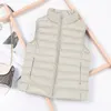 Gilets pour femmes en automne hiver femmes ultra léger vers le bas gilet manteau de canard blanc parka dames gilet sans manches plus taille légère ves