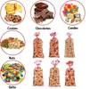 Emballage cadeau 120 pièces Valentine Cellophane sacs Cookie traiter amour coeur en plastique transparent plat bouche mariage fête faveur Goodies