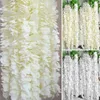 Julekorationer 4020pcs Artificial Wisteria Flowers Hanging Garland Vine Rattan Fake Flower Silk Home Garden Wedding Decoration 231123