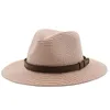 Beralar Basit Ebeveyn-Çocuk Panama Şapkaları Lady Beach Hat Kadınlar Geniş Memul Saman Adam Yaz Güneş Kapağı Fedora 54cm 56-58cm 59-61cm