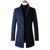 Mélanges de laine pour hommes manteau en laine mince mi-long pour hommes à la mode col montant manteau de couleur unie confortable doux vêtements d'extérieur chauds Abrigo Hombre 231123