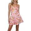 Casual Dresses Women's Summer Tube Top Dress Strapless Ruched Bust Floral Print Flowy Skater