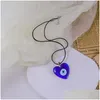 Anhänger Halsketten Evil Eye Anhänger Halskette Glas Leder Seil Kette Türkisch Schützen Glück Halsketten Für Frauen Männer Drop Lieferung Juwel Dh0Fm