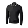 Herenpolo's High-end casual poloshirt 2023 Business Edition katoenen kraag effen kleur lange mouw