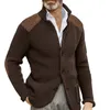 Men's Sweaters Mens Casual Button Cuff Shoulder Patch Slim Warm Tan Wool Coat Men Mans To Work On Winter Time Heavy Jackets For