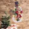 装飾的な花の装飾装飾のための花輪クリスマスパーティー装飾品の雪だるま壁のドア吊り下げ装飾休日2023