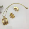 Collane con ciondolo Gioielli africani europei e americani placcati oro Grandi orecchini in rame Collana set per donne Ragazze Regali FHK14736