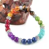 Charm Bracelets 7 Chakra Gem Stone Beads Pendant Necklace Women Yoga Healing Balancing Maxi Choker Bracelet Bijoux Femme Jewelry Set 230424