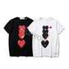 Nya sommarmens t-shirts spelar t-skjorta kort ärm kvinnors broderi hjärta kort röd hjärtan asiatisk storlek s-4xl