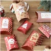 Gift Wrap Gift Wrap 16Pcs Christmas Box Packing Pillow Shape Merry Navidad Year Decoration For Home Candy Bar Boxlaser Xmas 2023 Drop Dhfuk