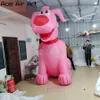 Modelo inflável cor-de-rosa ereto gigante do Pug apropriado para a decoração comercial da promoção