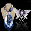 Brooches Trendy Blue Purple Butterfly Shaped Imitation Natural Rhinestone Brooch Pins Women Buckles Scarf Clips Jewelry Xmas Gift