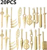 Colares de pingente 20 pcs banhado a ouro espadas misturadas faca marcador encantos liga pingentes longos para diy jóias fazendo artesanato suprimentos