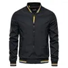 Vestes pour hommes 2023Solid Couleur Bomber Jacket Hommes Casual Slim Fit Baseball Mens Automne Mode Haute Qualité Pour