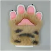 Fingerlösa handskar fingerfri handskar vintertecknad tiger tass form varm tjockt stickade vantar pälsmanschett för flickvän presenterar 230804 dhvrl