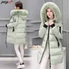 Mulheres para baixo parkas inverno branco gola de pele do falso com capuz jaqueta longa 2023 mulheres casual acolchoado parka engrossar casaco quente coreano algodão sobretudos 231123