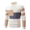 Pulls pour hommes Patchwork carré motif à manches longues et T-Shirt de mode brodé printemps automne pull pull