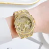 Zegarek na ręce Bransoletka zegarek dla mężczyzn Kobiety luksusowy hip hop złoty diament para męska