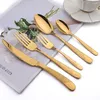 Dinnerware Sets Baltens 30Pcs Vintage Cutlery Set Stainless Steel Flatware Steak Knives Fork Coffee Spoon Dinner Kitchen Mirror Tableware