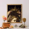 Wallpapers Woman Crown Portrait Altered Art Prints Antique Wall Picture Vintage Poster Gallery Decoration Eclectic Wall Art Canvas Painting J230224