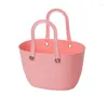 Duffel Bags Plastic Bathroom Drain Tote Basket Fashion Macaron Carrying Gift Fruits Storage Bag Bath Children's Picnic