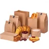Presentförpackning 10st behandlar bufféfestfavoritleveranser bröllop kraft papper väskor bröd mat cookie påse inpackning väska