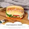 Party Decoration 2 Pcs PU Burgers Models Water Table Toys Props Shop Decors Desktop Ornaments Child Cosplay Accessories