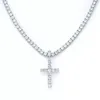 Modedesign 925 silver 3mm-5mm bred Gra Moissanite Diamond Cross Pendant Rapper Style Hiphop smycken